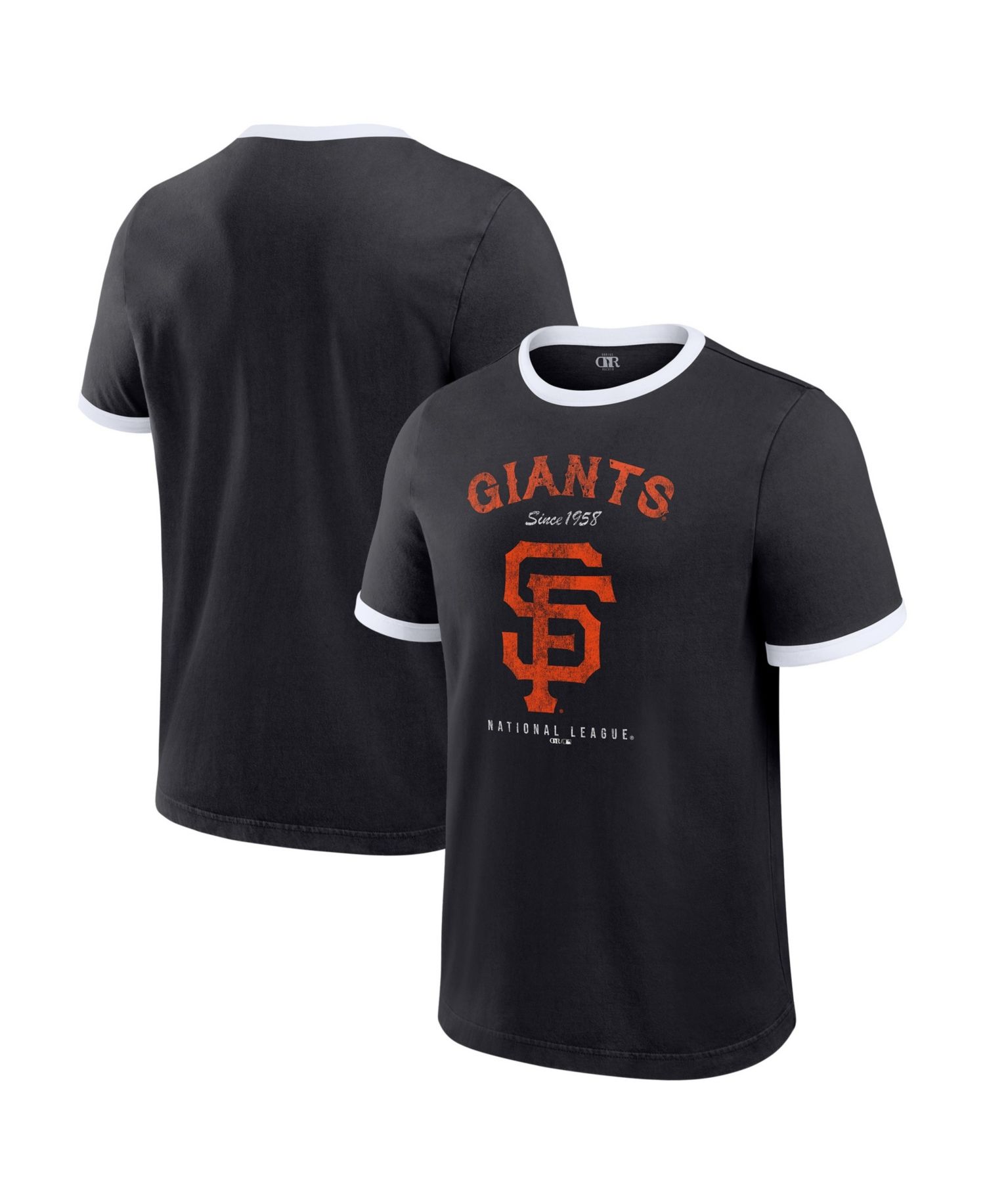 Men's Black San Francisco Giants Washed Ringer T-Shirt