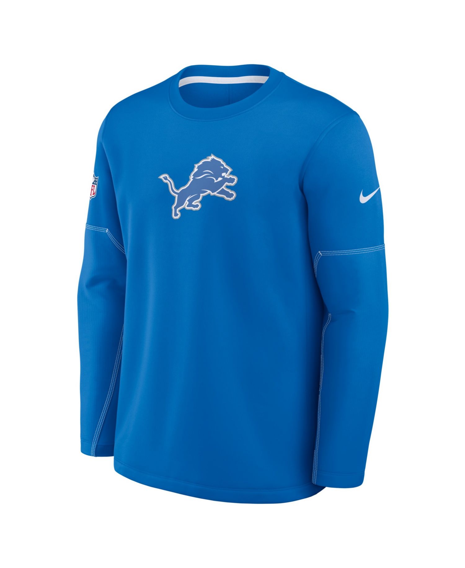 Men's Blue Detroit Lions Sideline Coaches Midweight Therma-FIT Sweatshirt