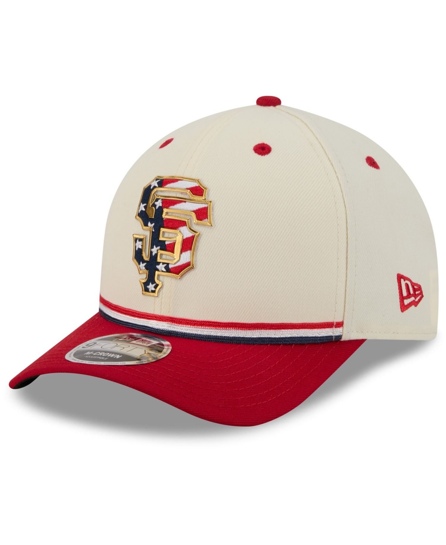 Big Boys and Girls Cream/Red San Francisco Giants USA 250 9FORTY M-Crown Adjustable Hat