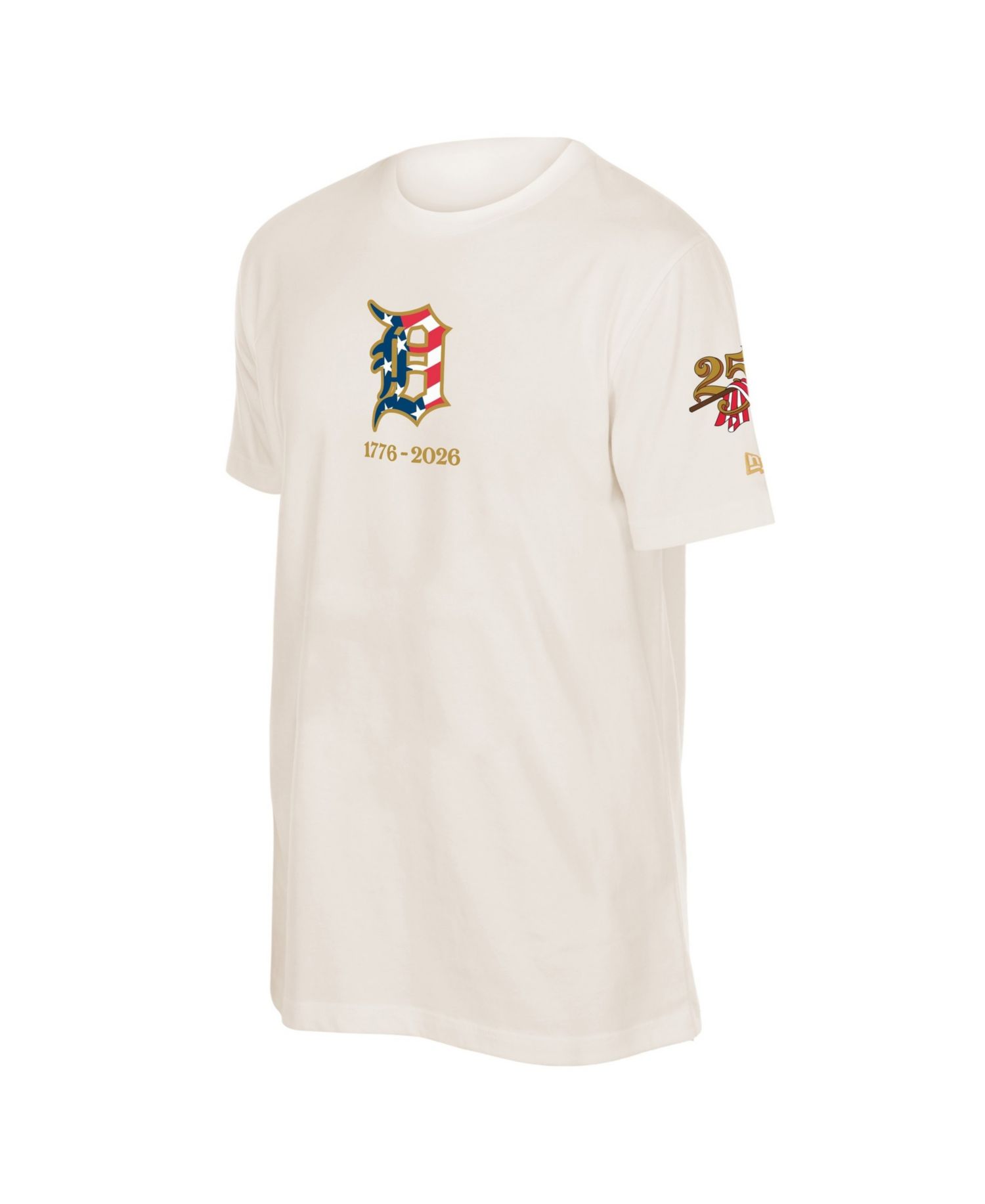 Men's Cream Detroit Tigers 250th Fourth of July T-Shirt