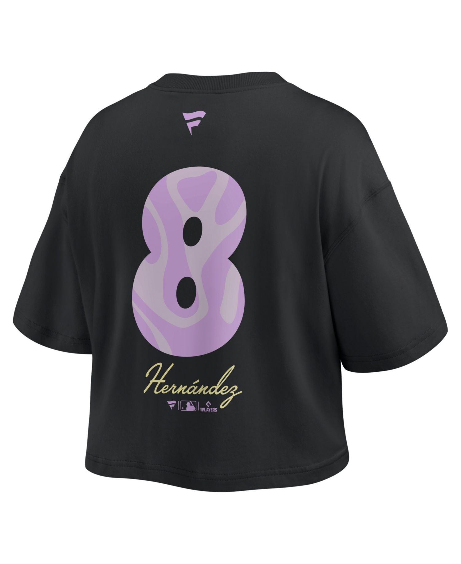 Women's Enrique Hernandez Black Los Angeles Dodgers Name & Number Cropped Top