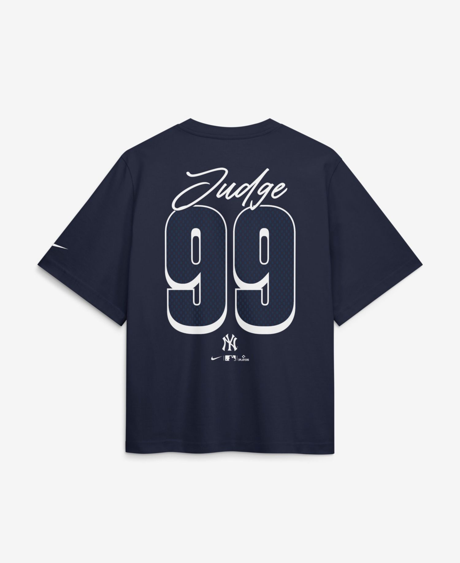Women's Aaron Judge Navy New York Yankees Premium Essentials Boxy Name & Number T-Shirt