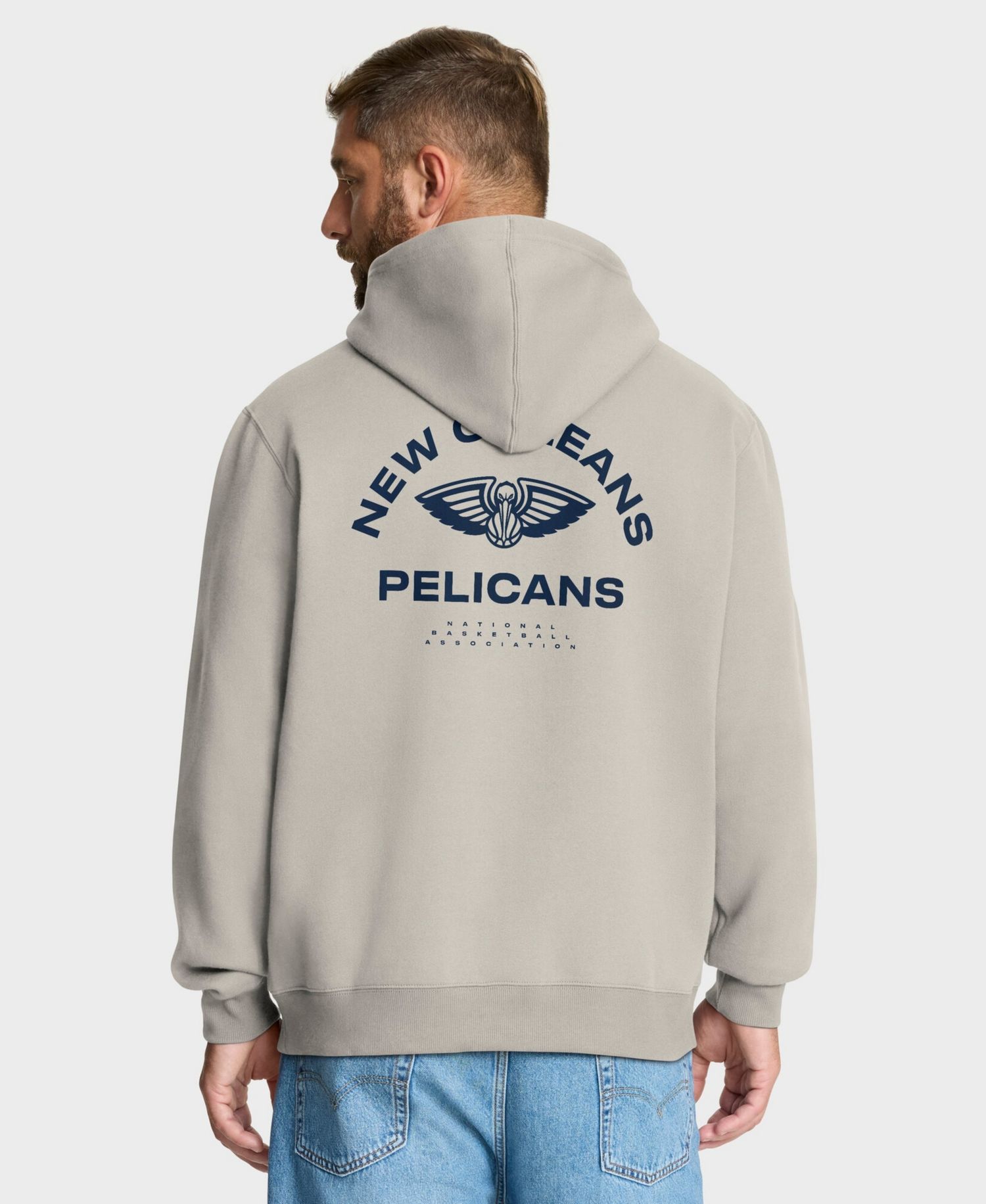 Men's Off White New Orleans Pelicans Crossover Collection Blocked Shot Premium Pullover Hoodie