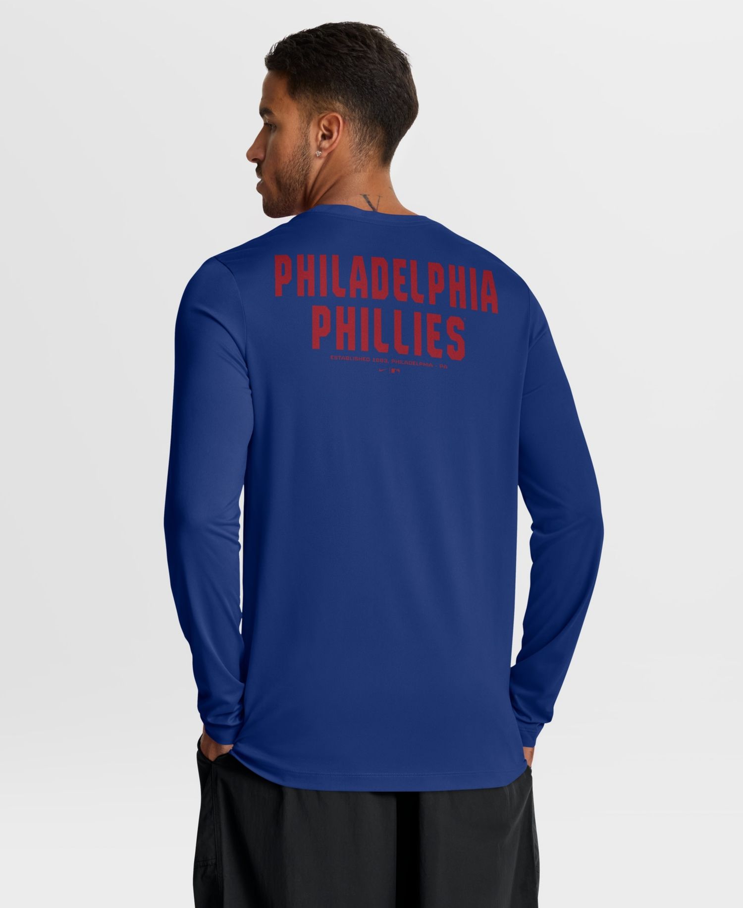 Men's Royal Philadelphia Phillies 2-Hit Legend Dri-FIT Long Sleeve T-Shirt