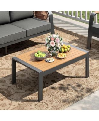 Outdoor Coffee Table, All-Weather Aluminum Patio Coffee Table for Patio, Deck, Backyard, Garden, Poolside