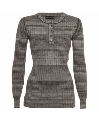 Women's Rib Knit Henley Neck Jumper