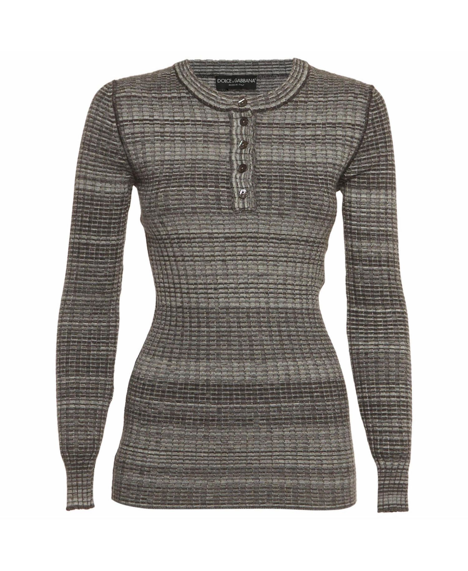 Women's Rib Knit Henley Neck Jumper