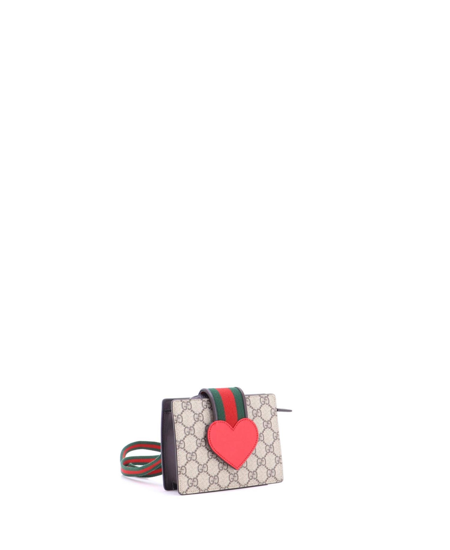 Children's Web Heart Shoulder Bag GG Coated Canvas