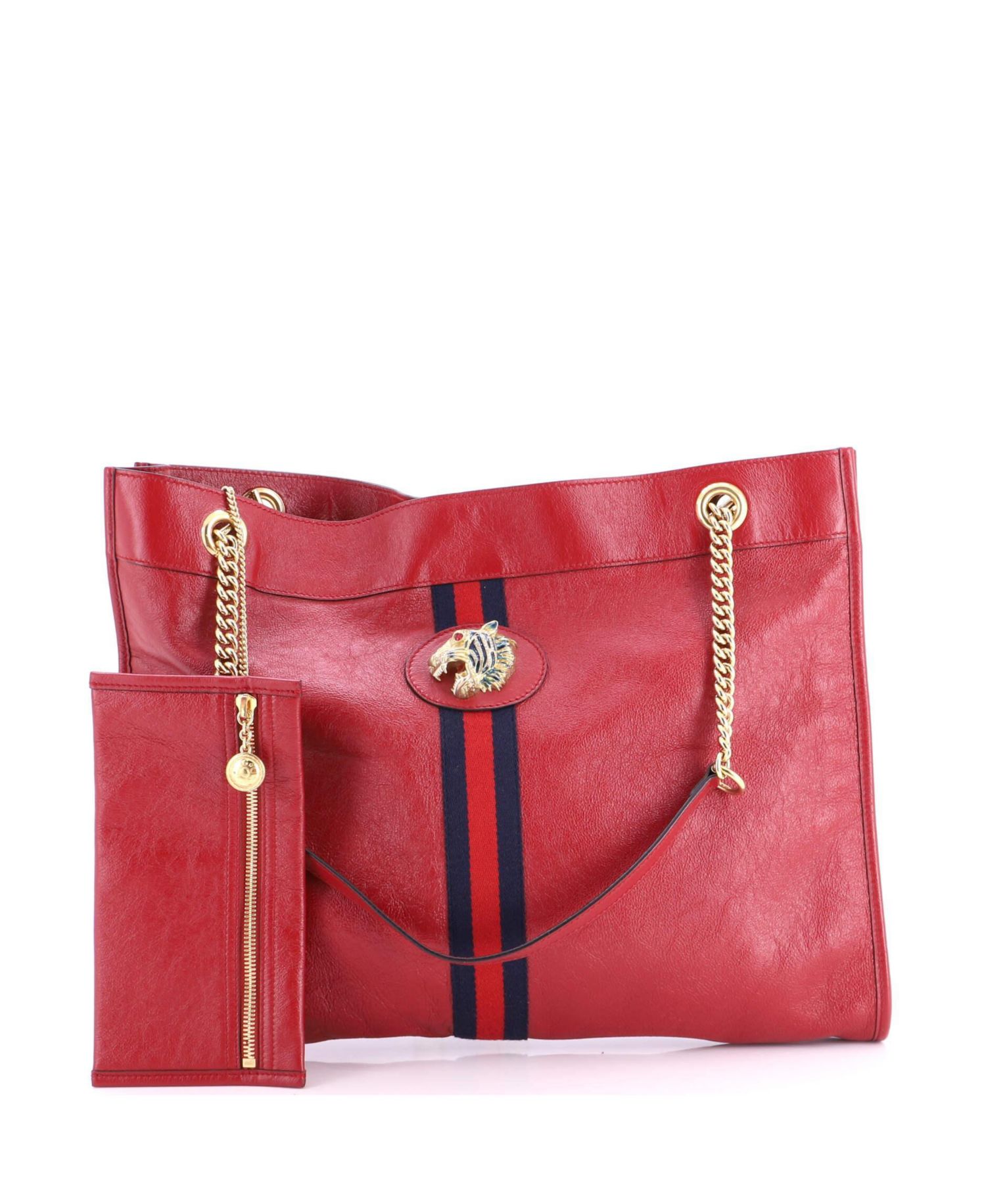Large Rajah Chain Tote Leather