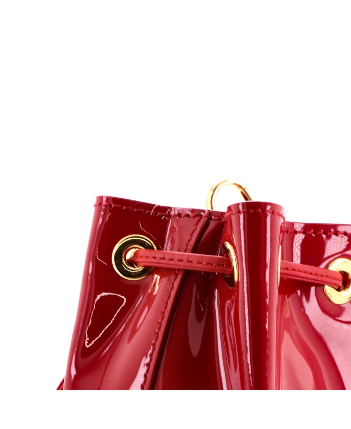 Pre-Owned Prada Mini Triangle Logo Drawstring Pouch Bucket Bag Patent