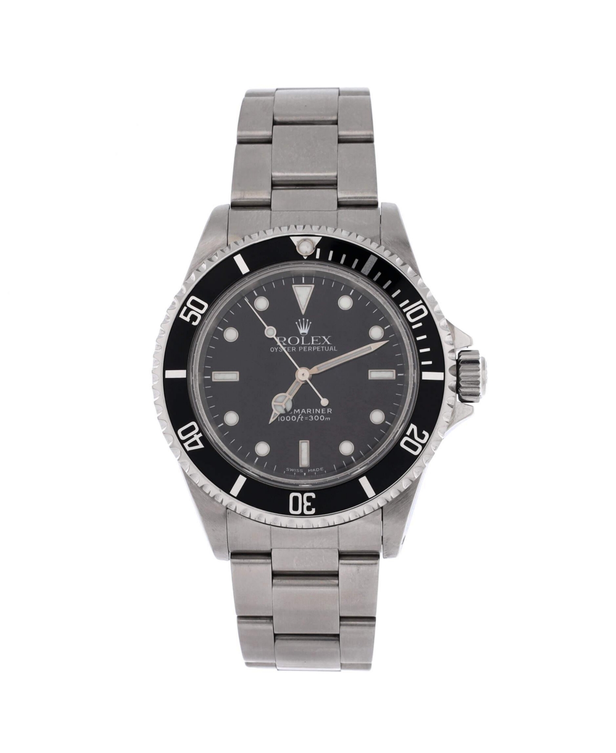 PreOwned Rolex Oyster Perpetual Submariner Automatic Watch in Stainless Steel 40mm  Dial color black