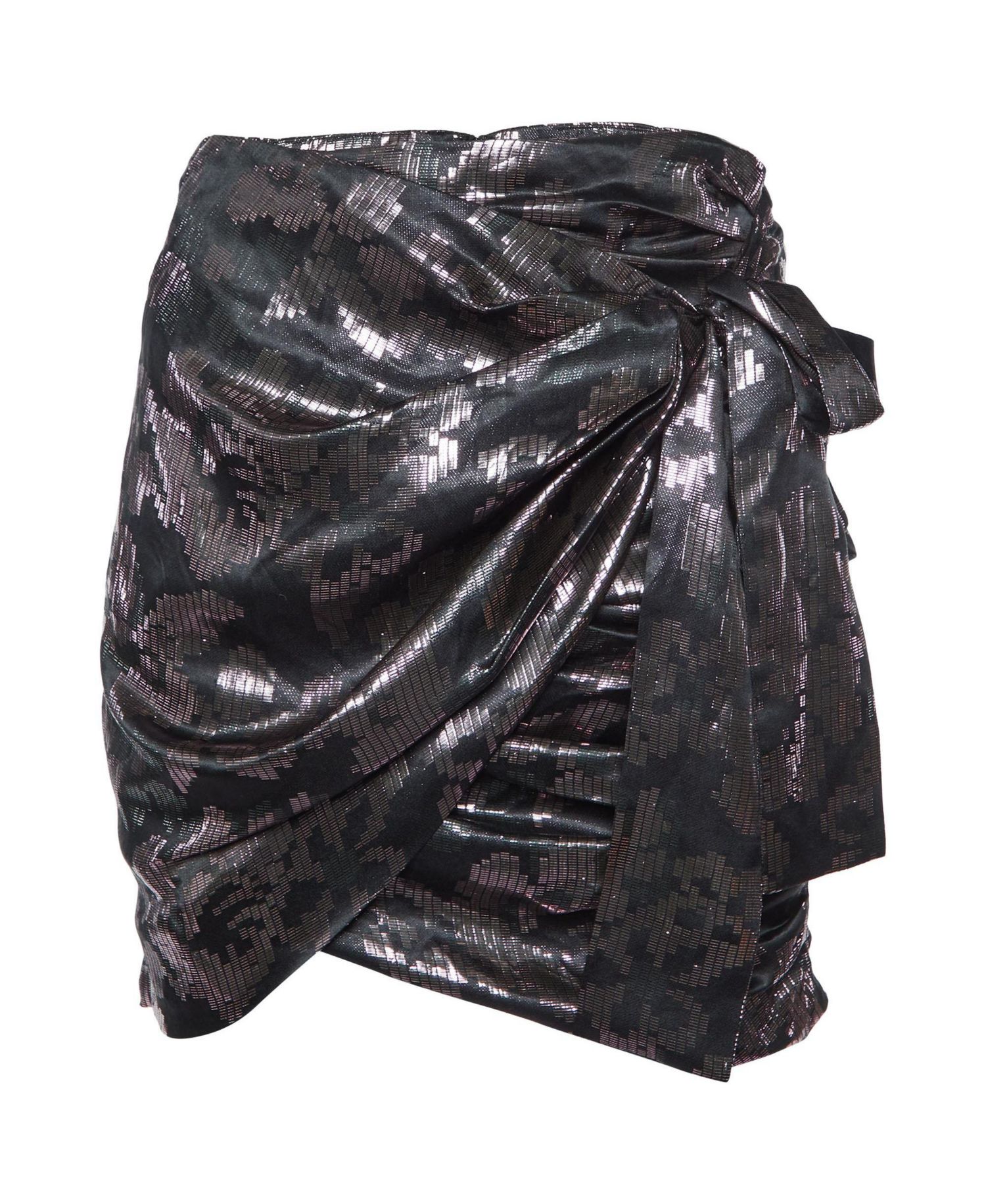 Women's Metallic Silk Lurex Draped Madly Mini Skirt