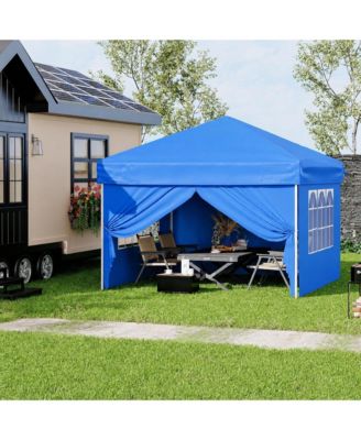 10x10 Pop Up Canopy with 4 Sidewalls – Waterproof Portable Outdoor Shade Tent with Stakes and Carry Bag