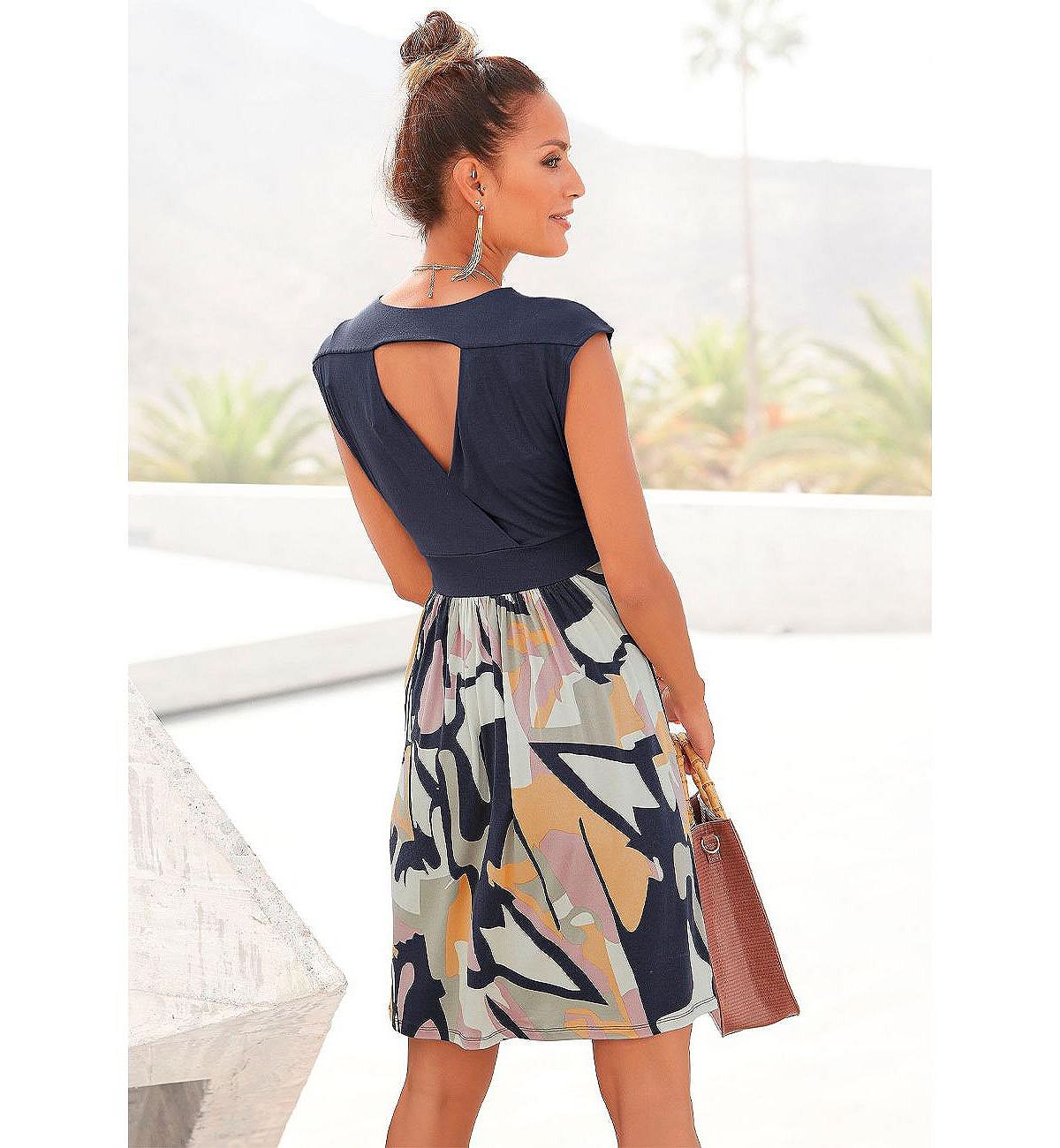 LASCANA Women's Printed Wrap Look Dress view 4 — MAYCSS fashion products