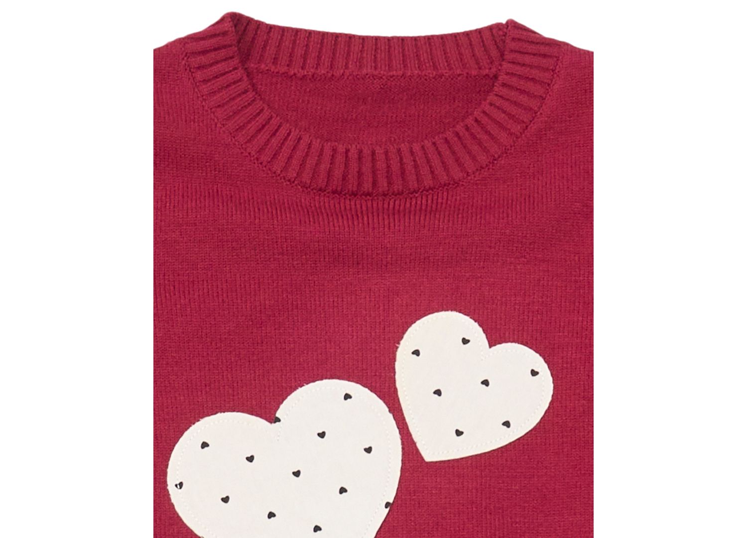Girls' 4-16 Bow and Heart Crewneck Sweater
