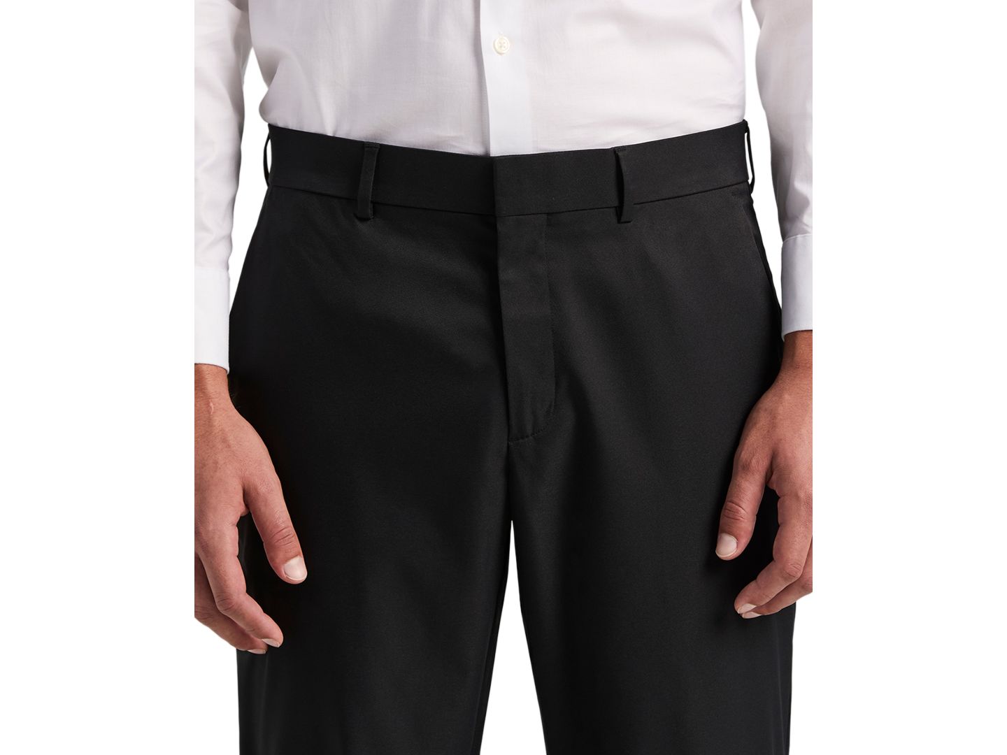 Мужские брюки Perry Ellis Portfolio Flat Front Modern-Fit Dress Pants, цвет: Чёрный — фото 4