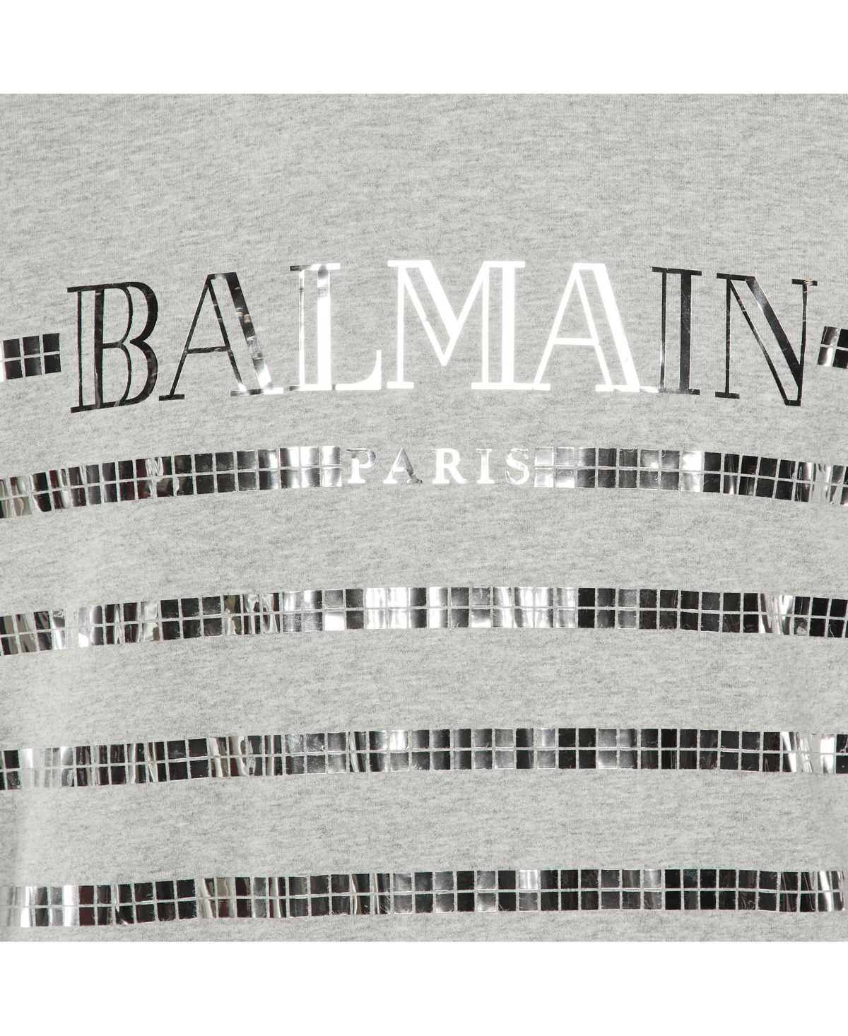 Pre-Owned Balmain Men's Metallic Logo Print Cotton Crew Neck Sweatshirt