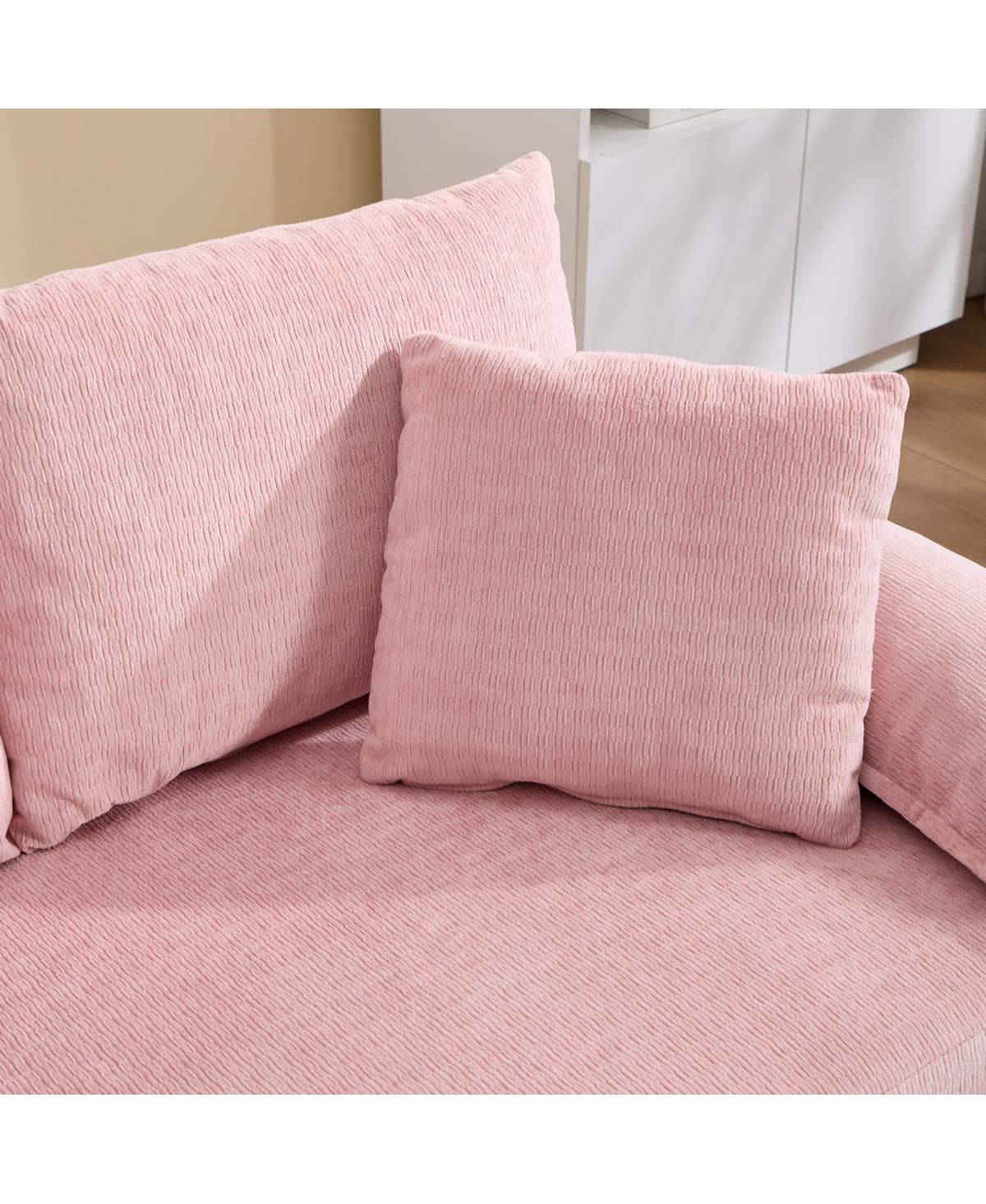 Streamdale Furniture 58" 3-in-1 Upholstered Convertible Futon Sofa Bed with Side Pockets