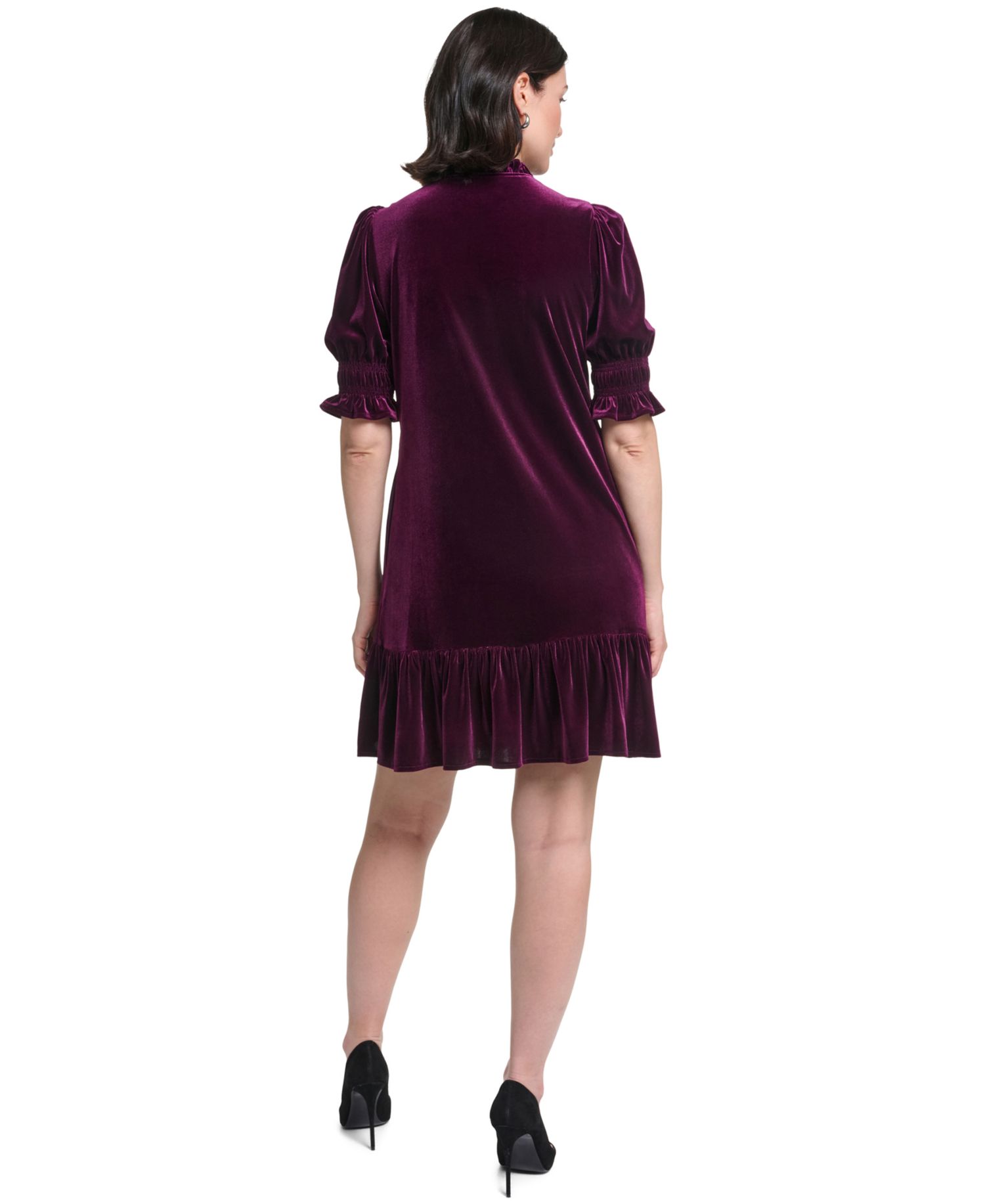 Women's Tie-Neck Velvet Dress