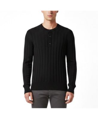 Men's Rib Knit Henley Sweater