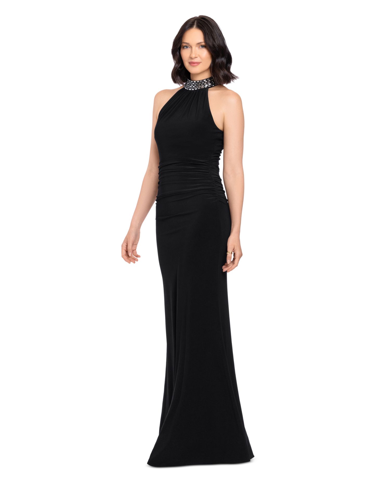 Women's Halter Neck Stud Jersey Dress