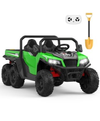 24V 6 Wheel Ride-On Dump Truck with Electric Dump Bed, 2-Seater, Ages 3-8