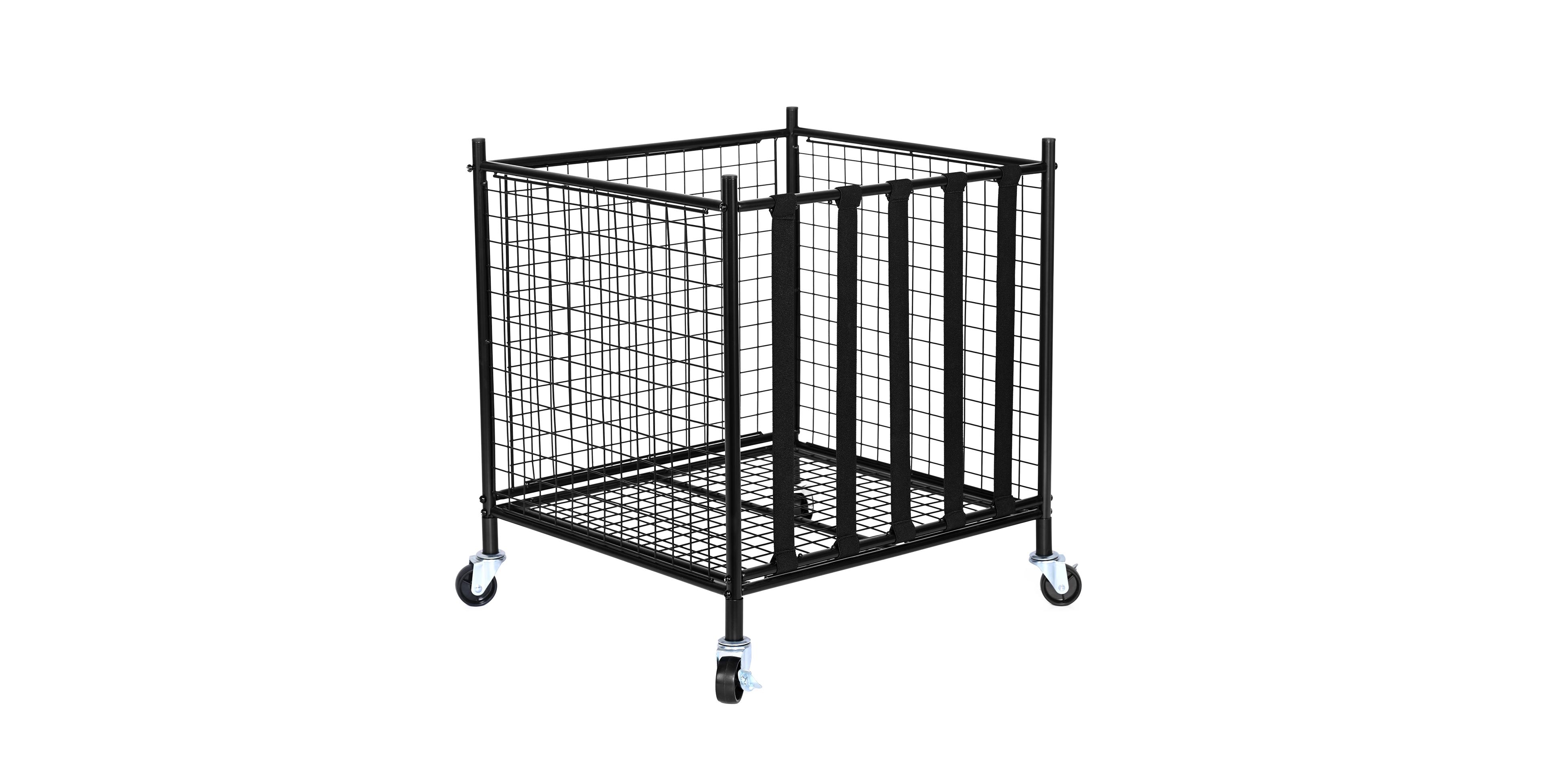 Vevor Rolling Sports Ball Storage Cart Garages Sports Equipment Organizer Steel
