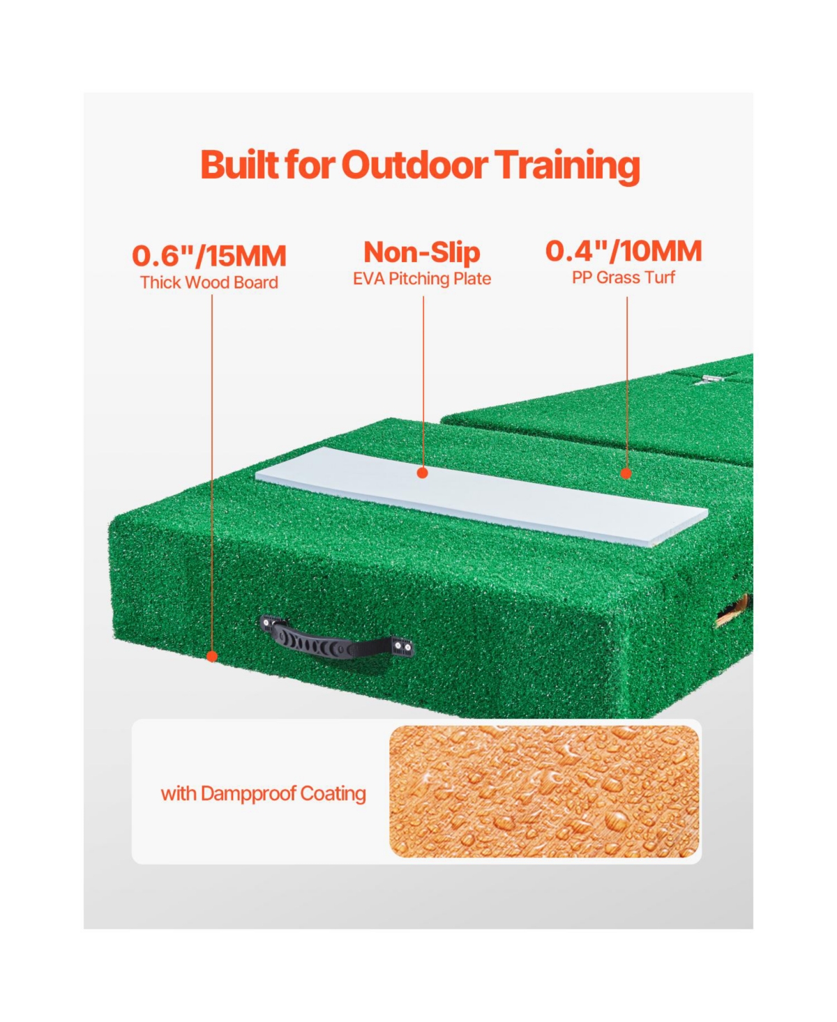 Vevor in Pitching Mound Portable Pitcher Mound Baseball Softball Outdoor Training