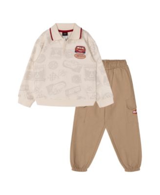 Toddler Boy's (2T-4T) Lightning McQueen Two-Piece Polo Sweatshirt and Cargo Pants Set