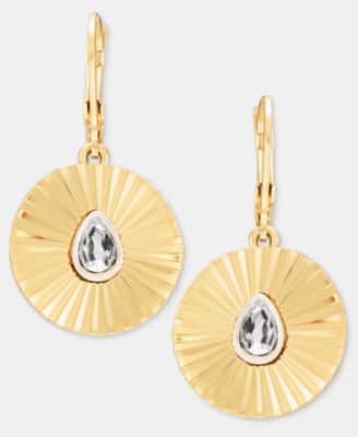 Crystal Radial Textured Drop Earrings