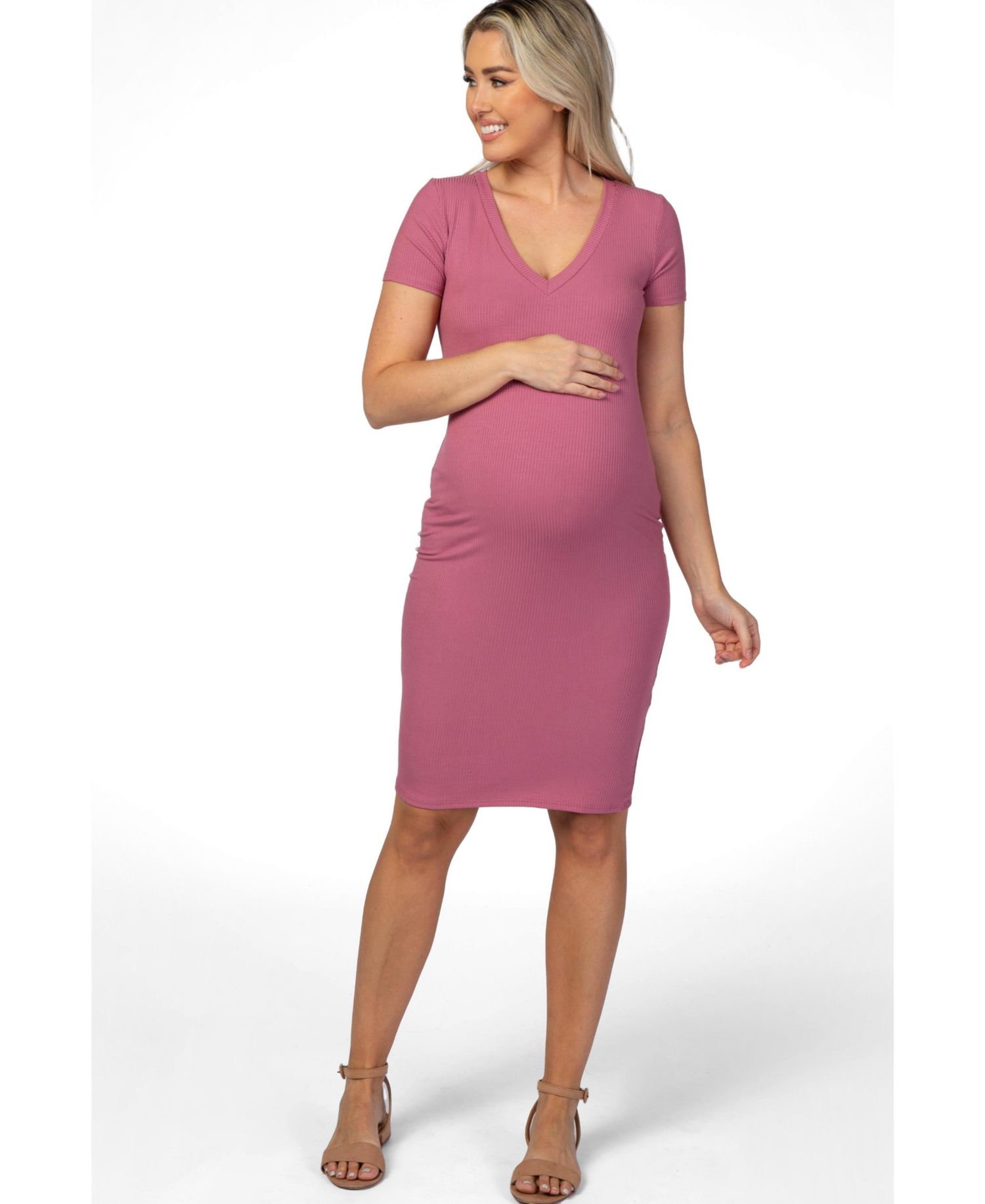 Women's Mauve Ribbed Dress