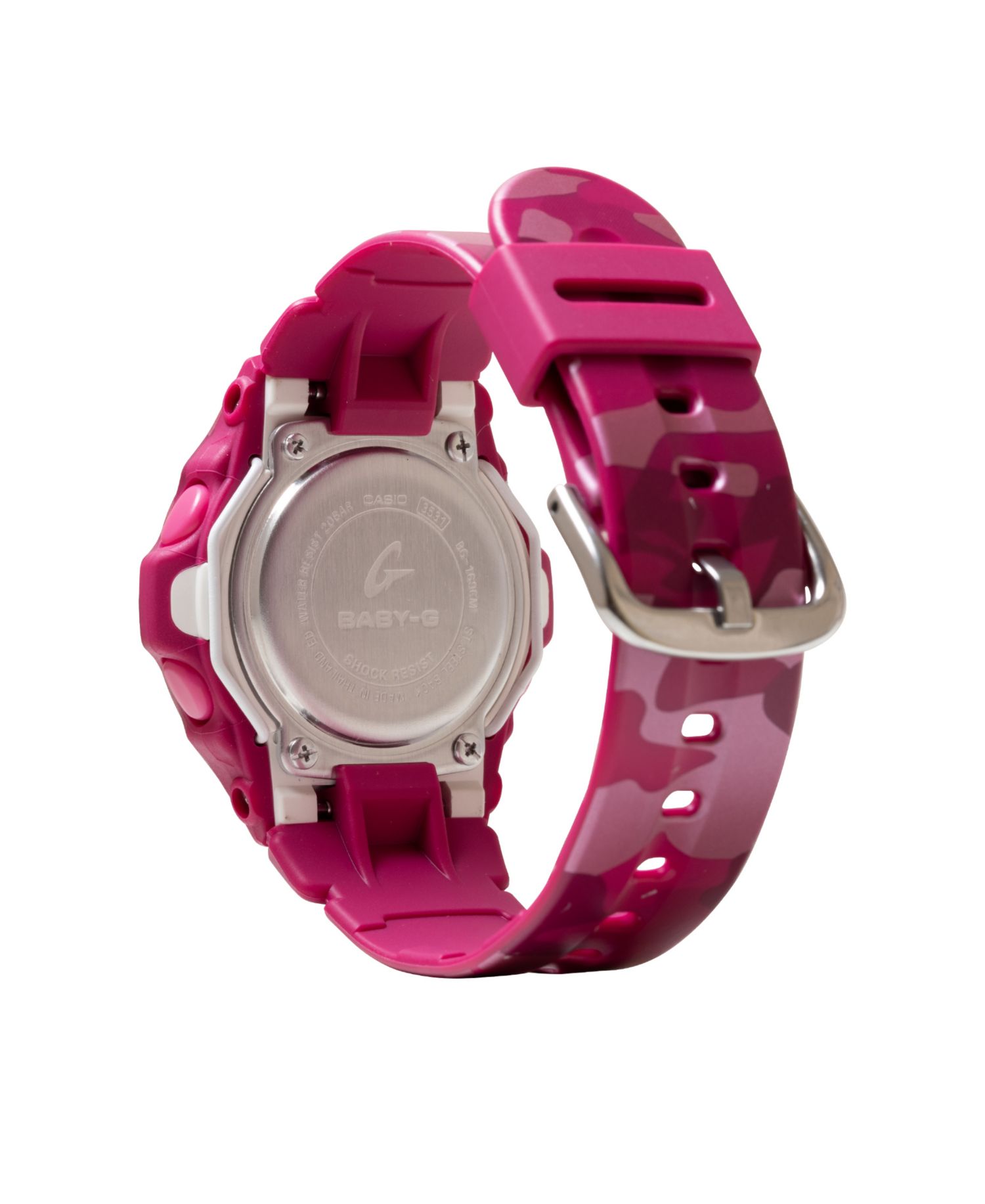 Baby-G Women's Pink Resin Digital Watch 42.6mm