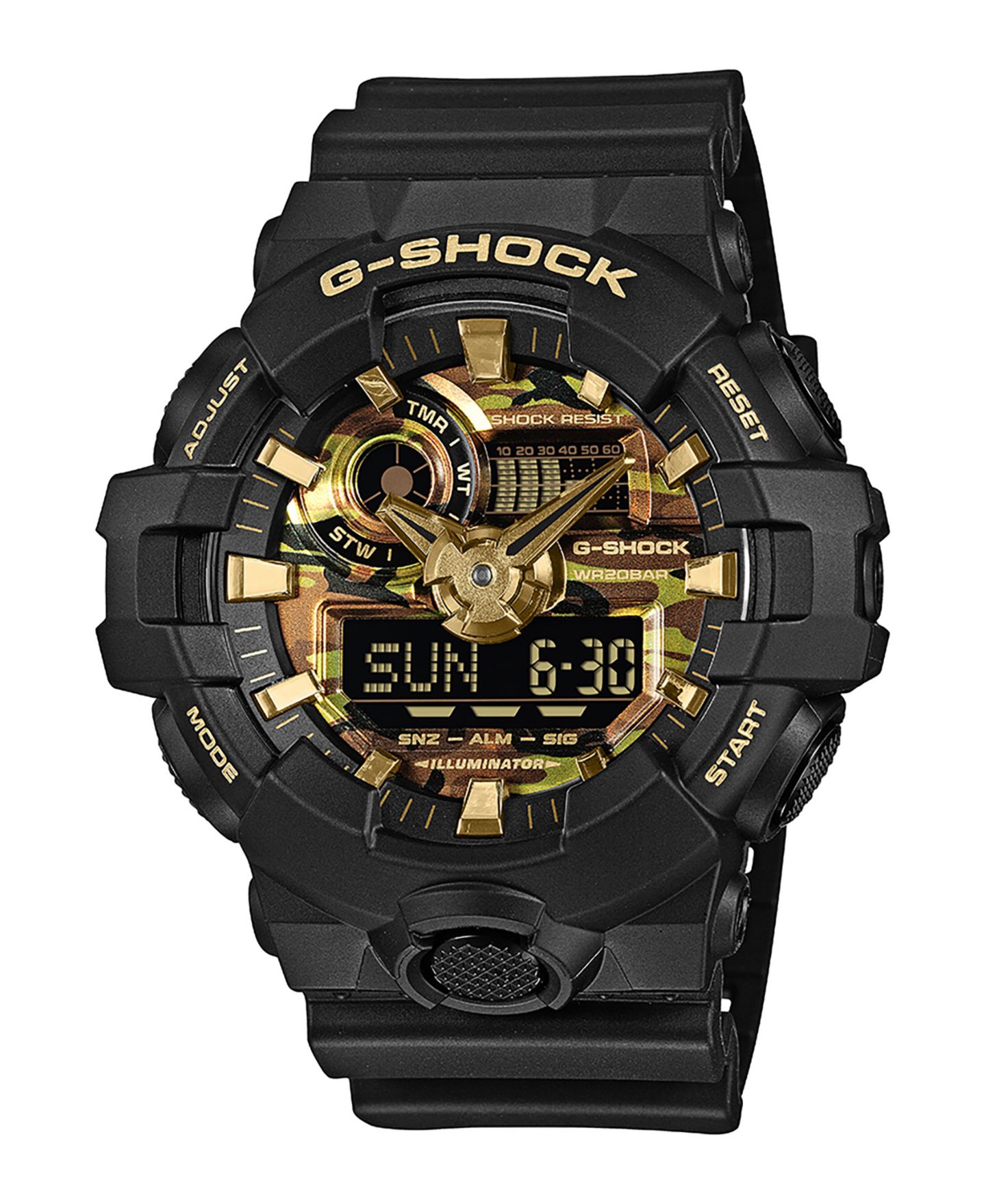 Мужские часы G-Shock Black Resin Analog-Digital Watch 53.4mm — фото 1