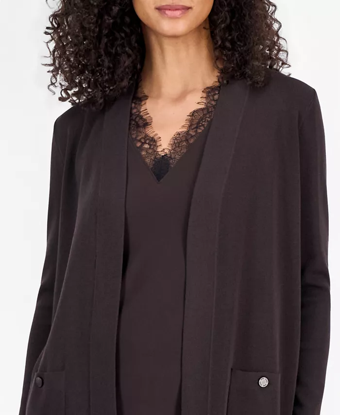 Women's Fine Rib Open-Front Malibu Cardigan - thumbnail 9
