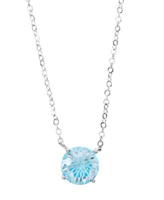Sterling Silver Starlight Cubic Zirconia Solitaire Necklace