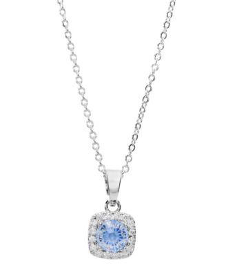 Sterling Silver Cubic Zirconia Halo Necklace