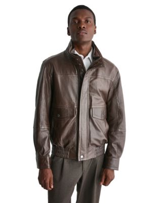 Men's Leather Double Collar Vintage Jacket