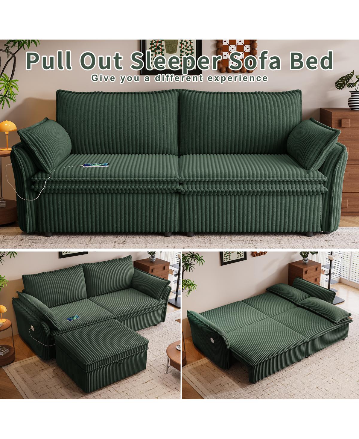 Streamdale Furniture 85-Inch Convertible Plush Sofa Bed - Two-in-One Living Room Design