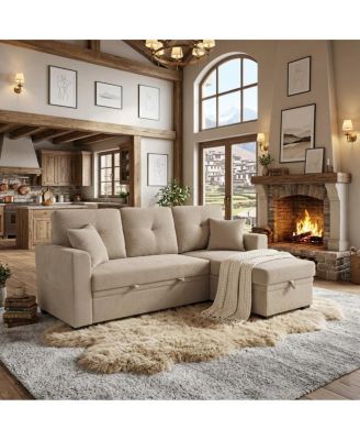 Reversible Sectional Sleeper Sofa with Storage