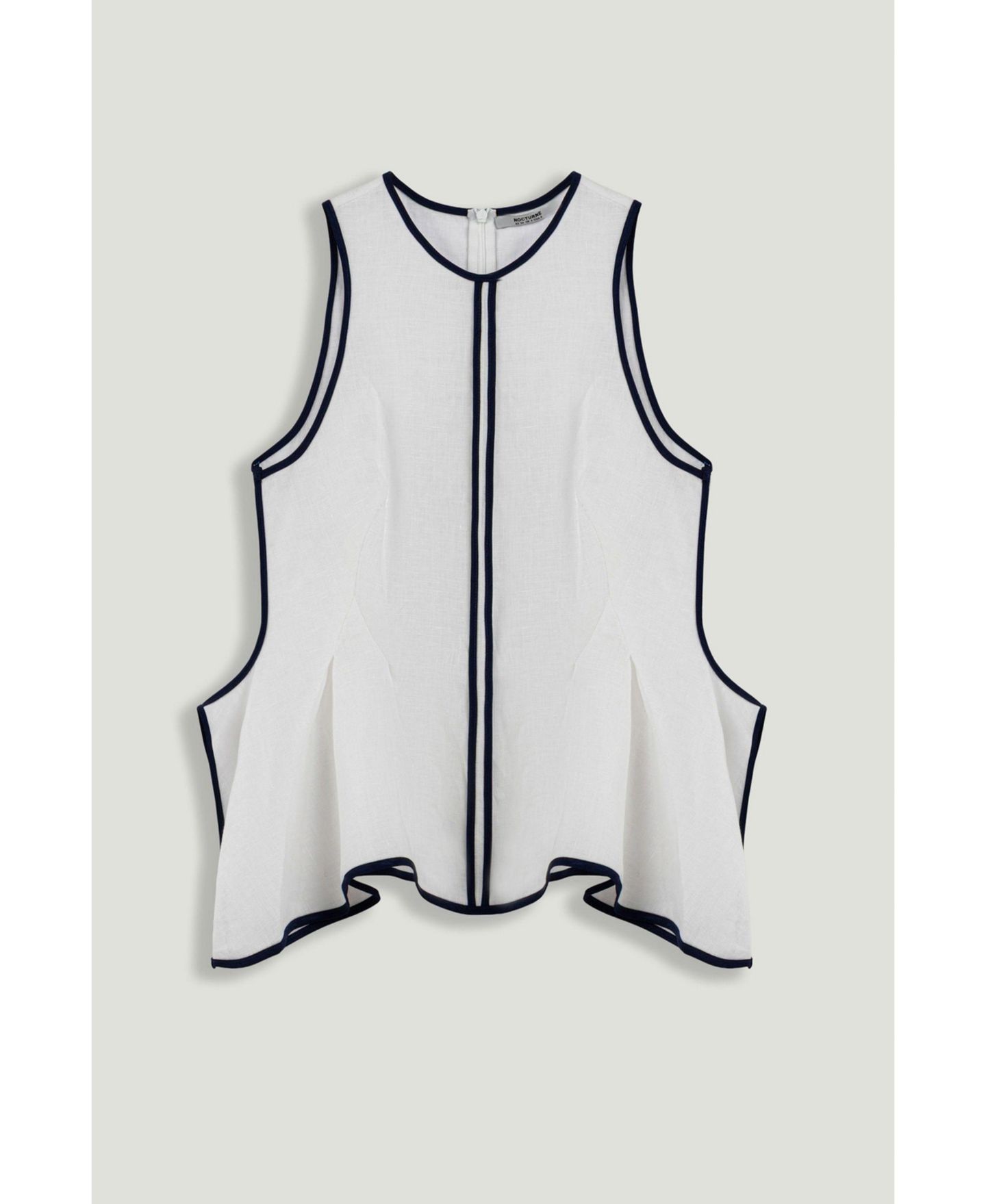 Женский топ NOCTURNE Contrast Trim Peplum, цвет: Белый — фото 5