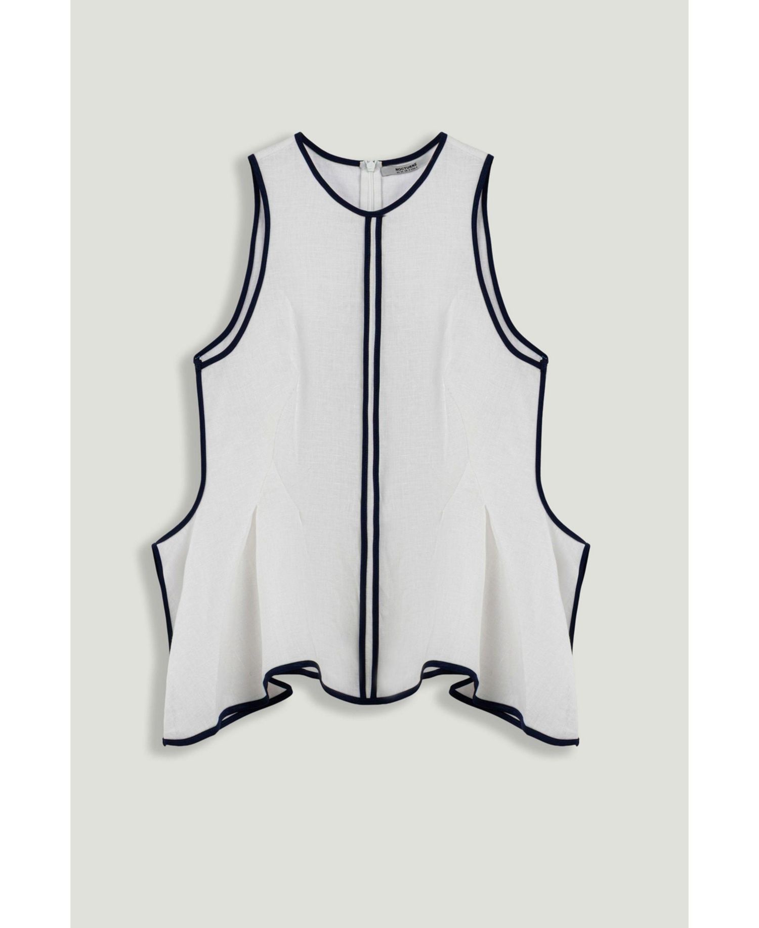 Women's Contrast Trim Peplum Top