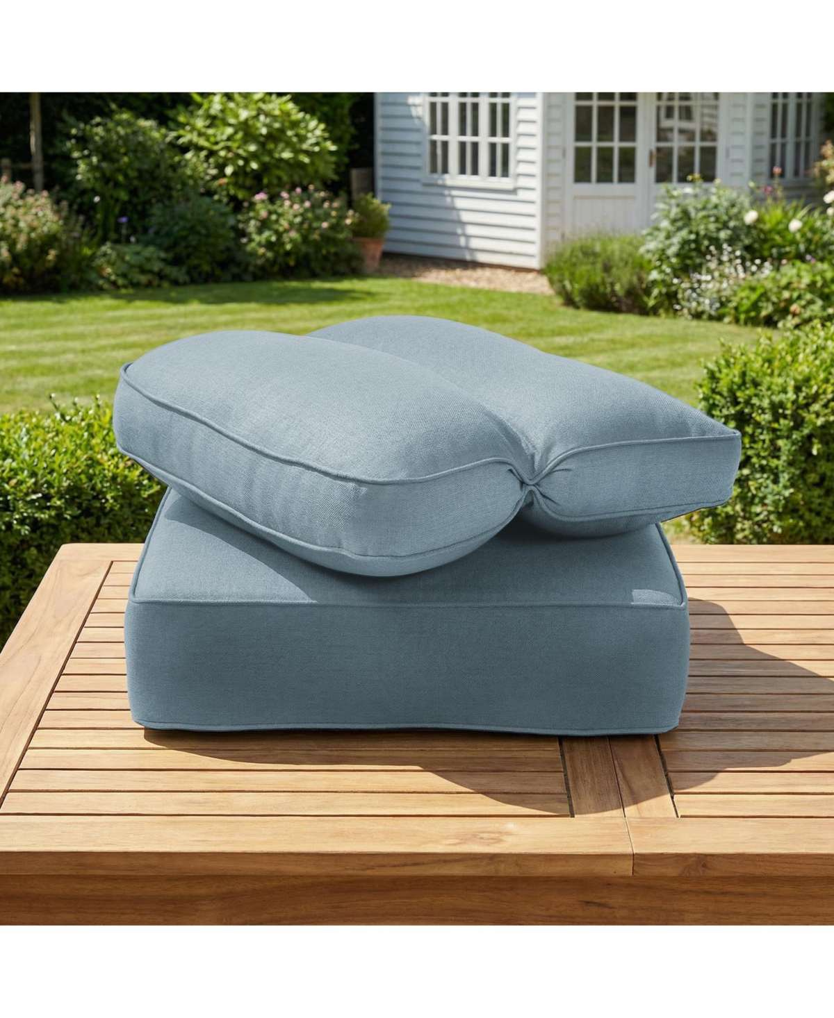 Pocassy Outdoor Chair Cushions 22 x 24 x 6 Inch, Outdoor Back and Seat Patio Replacement Cushion Set - 4 piece/baby blue
