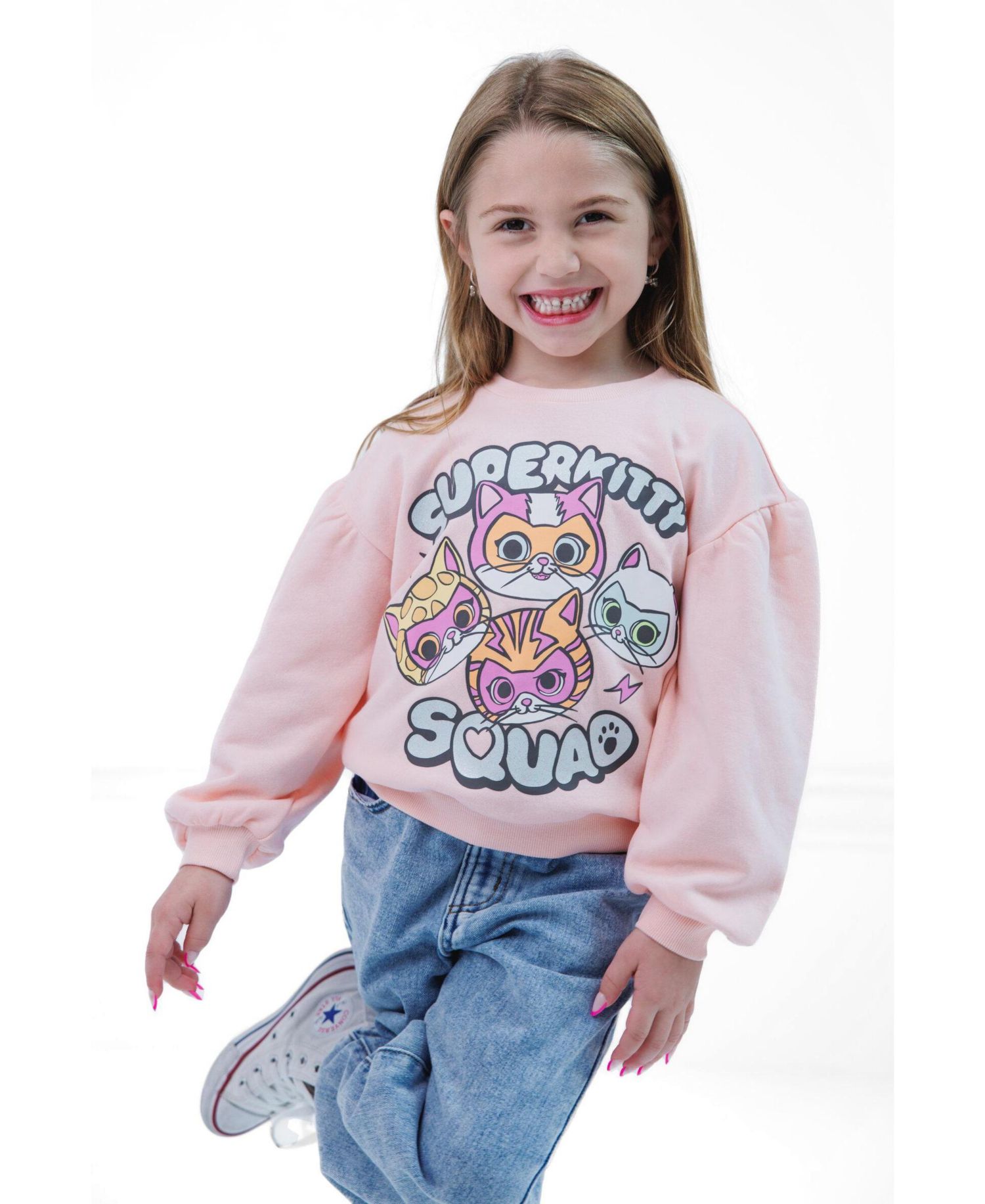 Girl's (5-8) Fleece Sweatshirt and Flare Leggings Set