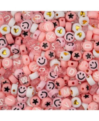 4x7mm  Plastic Round Alphabet Craft Beads, 72g