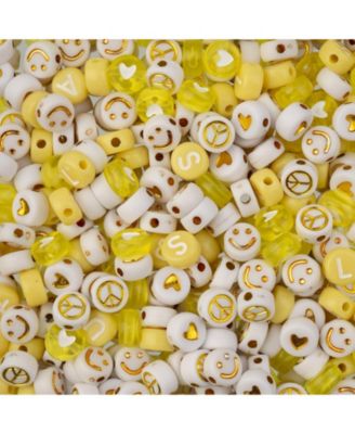 4x7mm  Plastic Round Alphabet Craft Beads, 72g