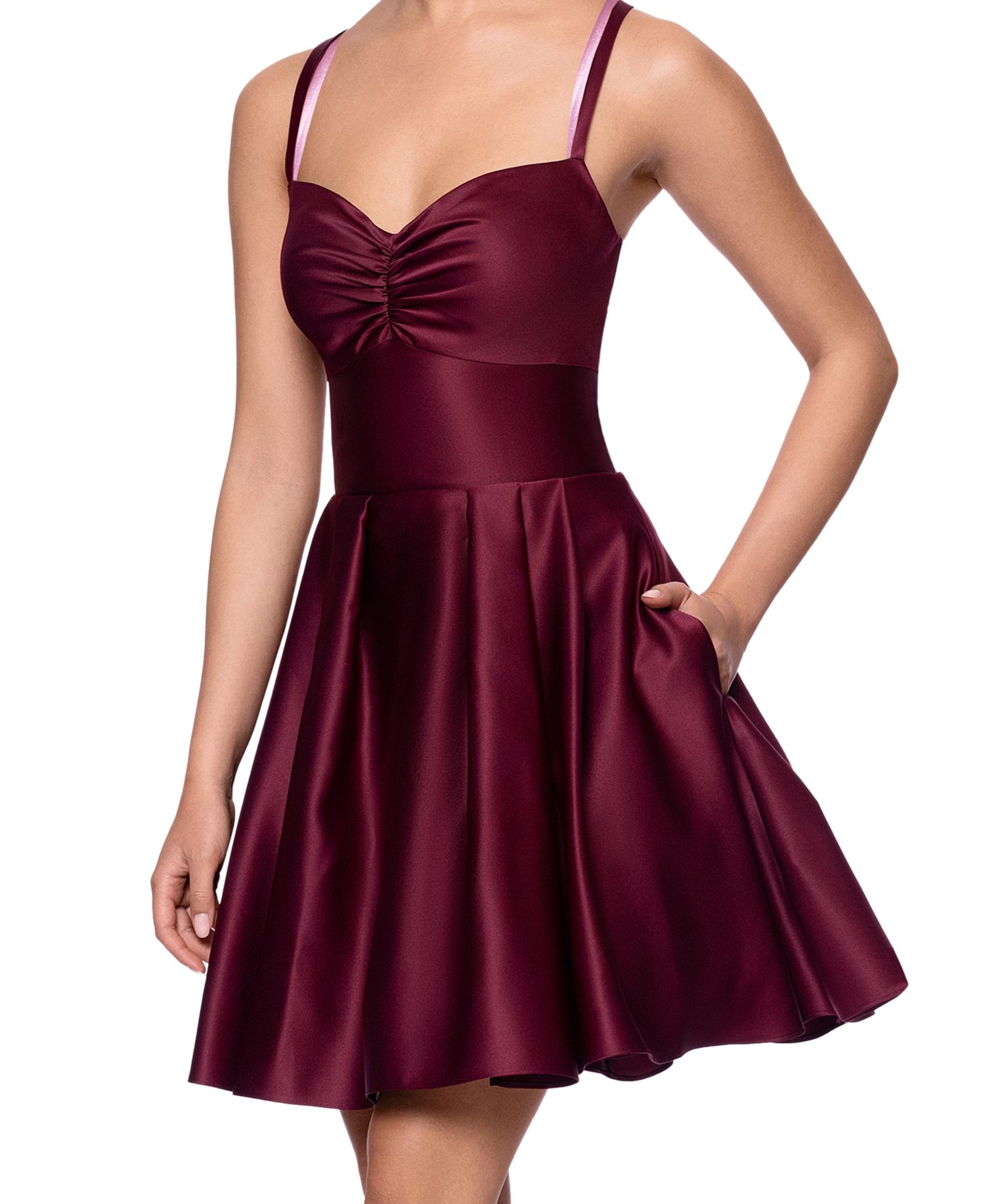 Juniors' Lamour Lace-Up Mini Dress
