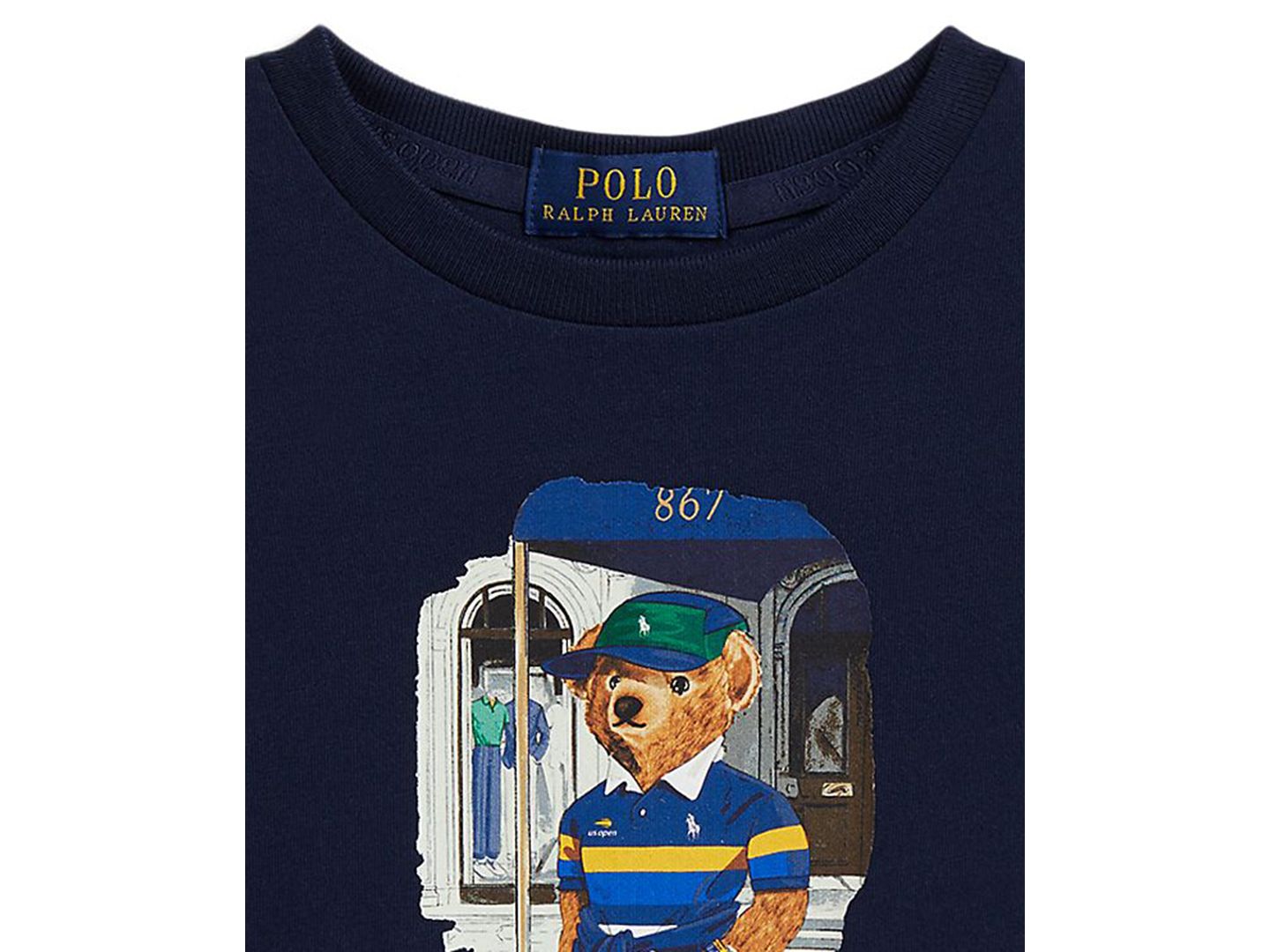 Футболка Polo Ralph Lauren US Open Polo Bear Short-Sleeve T-Shirt для девочек, цвет: Тёмно-синий — фото 3