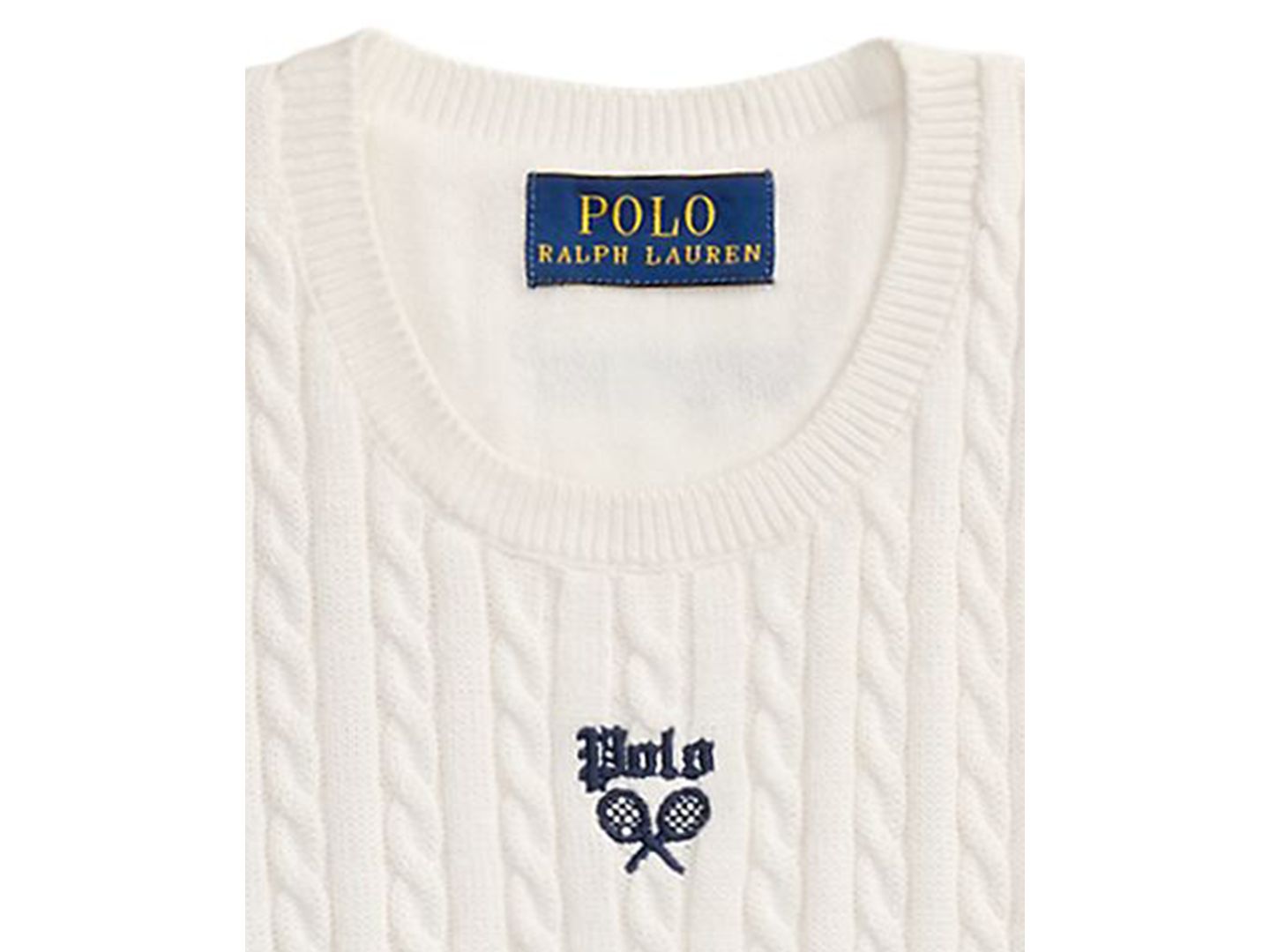Платье Polo Ralph Lauren US Open Sleeveless Sweater Dress для девочек, цвет: Белый — фото 3