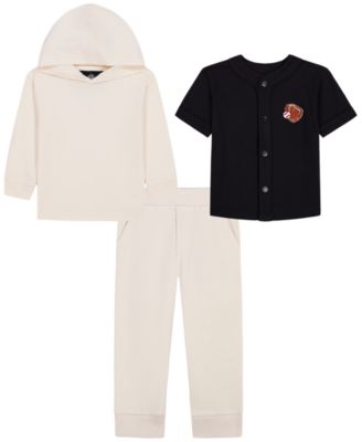 Toddler Boys' 2T-5T Long-Sleeve Sweatshirt, Short-Sleeve Top and Pants, 3-Piece Set