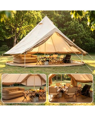 Oxford 13.1ft Family Bell Tent with Stove Jack - 4-Season Glamping Shelter